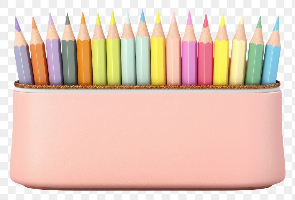 PNG  Pastel pencil case white background colored pencil creativity.