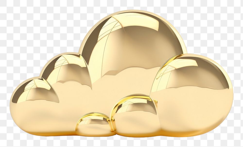 PNG Cloudy nature cute gold material jewelry white background accessories.