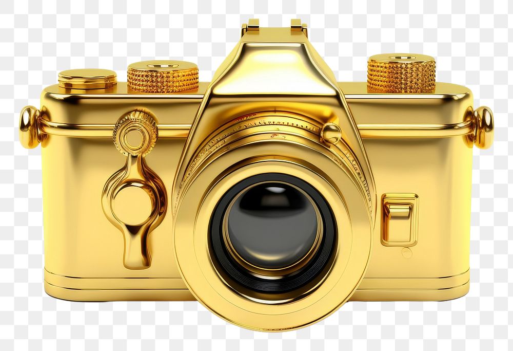 PNG Camera digital gold material white background photographing electronics.