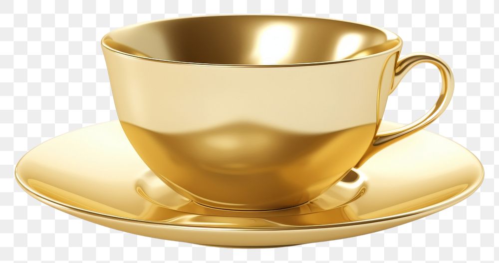 PNG Coffee cup gold saucer drink mug.