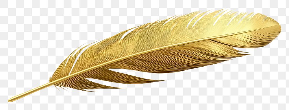 PNG Feather gold white background lightweight accessories