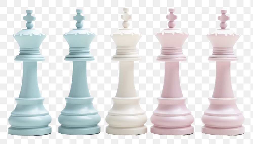 PNG  Pastel chess set game chessboard strategy.