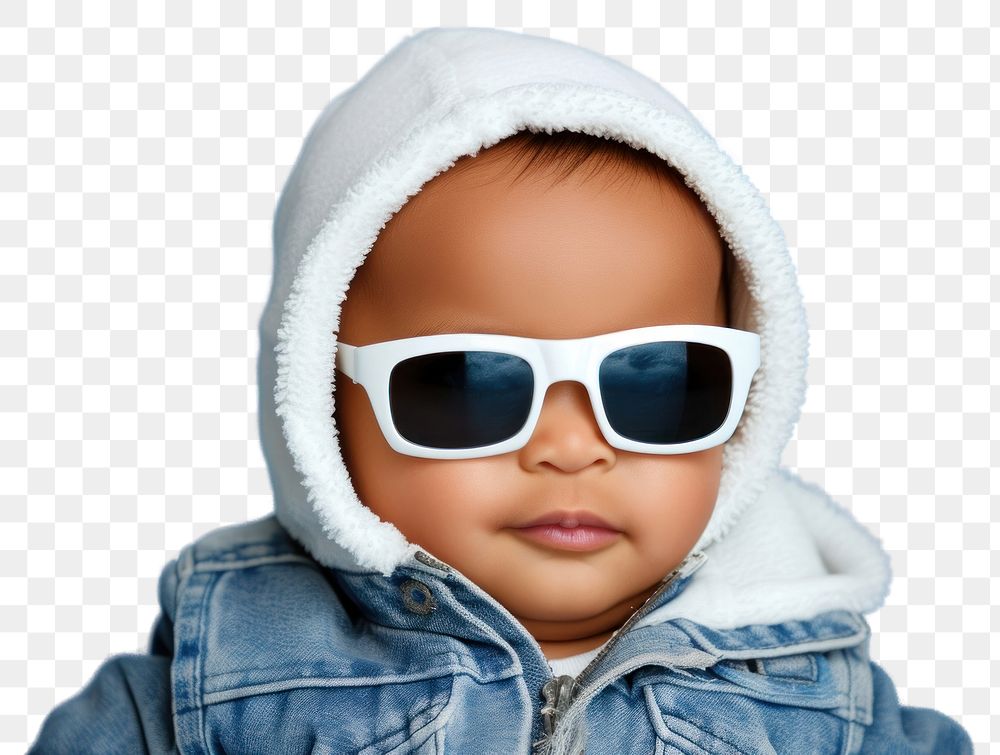 PNG Cool baby black girl with fashionable clothing style full body on colored background sunglasses portrait cool.