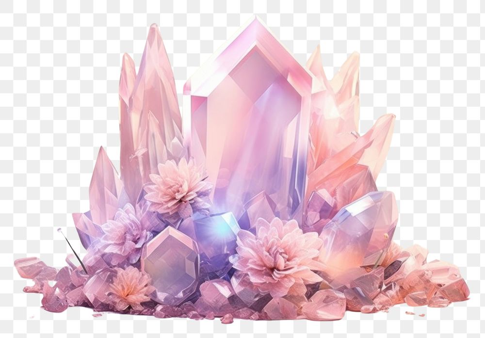 PNG  Gemstone crystal flower quartz.