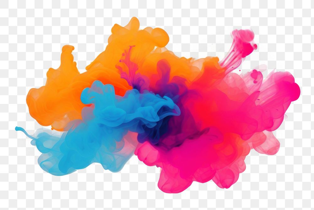 PNG A colorful smoke explosion white background creativity splattered. AI generated Image by rawpixel.