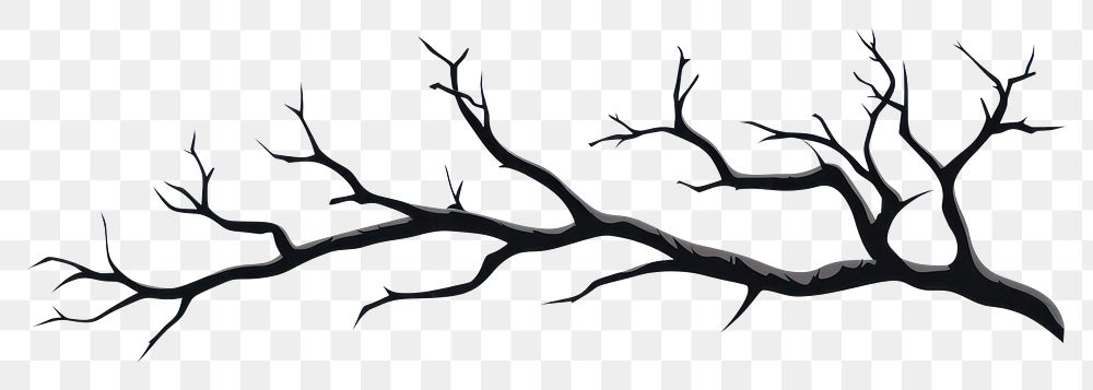 PNG A Dry branch tree silhouette drawing nature. AI generated Image by rawpixel.