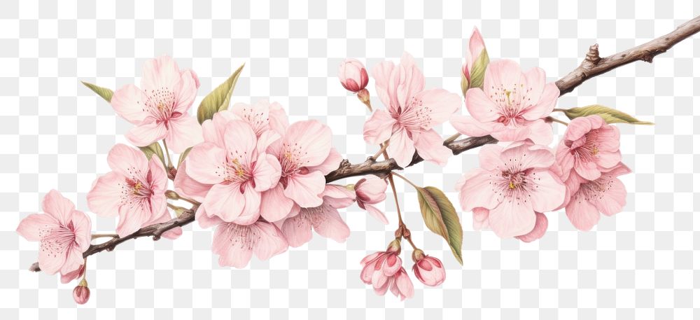 PNG Cherry blossom flower cherry plant. AI generated Image by rawpixel.
