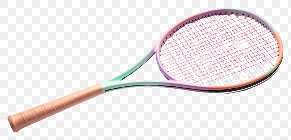 PNG  Pastel tennis racket sports white background recreation.