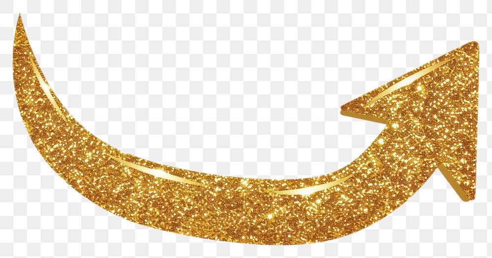 PNG Glitter gold accessory crescent.