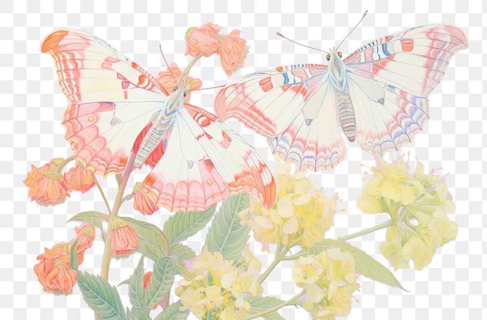 PNG Butterfly painting pattern flower. AI generated Image by rawpixel.