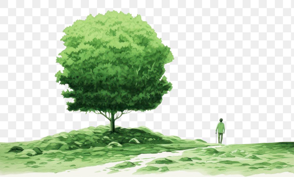 PNG Environment green outdoors drawing. AI generated Image by rawpixel.