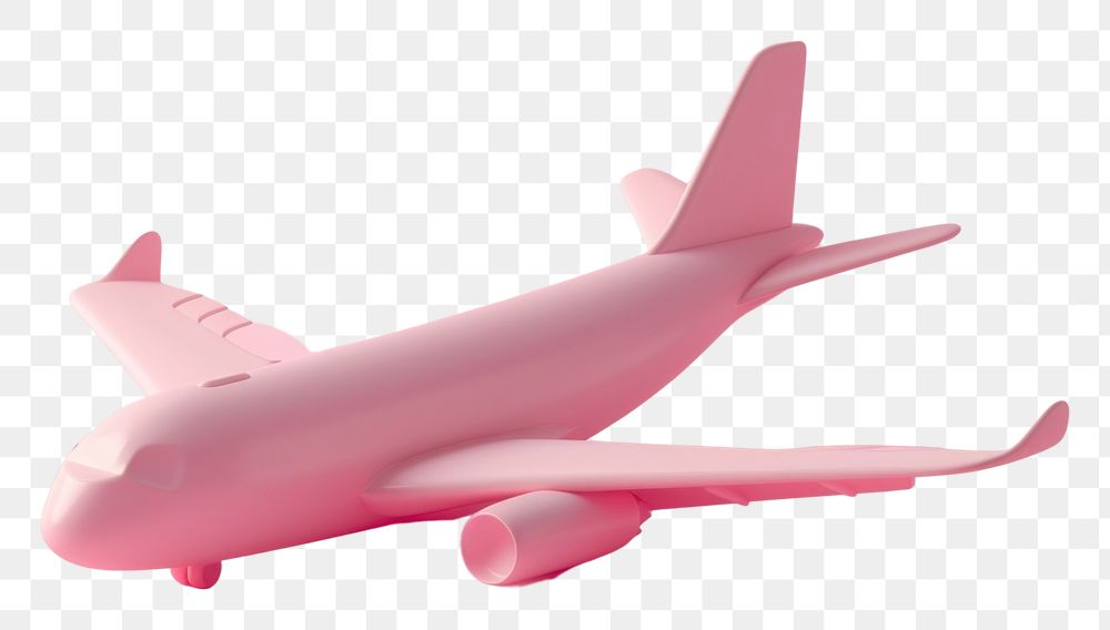 PNG 3d render icon of minimal cute colorful plane aircraft airplane airliner.