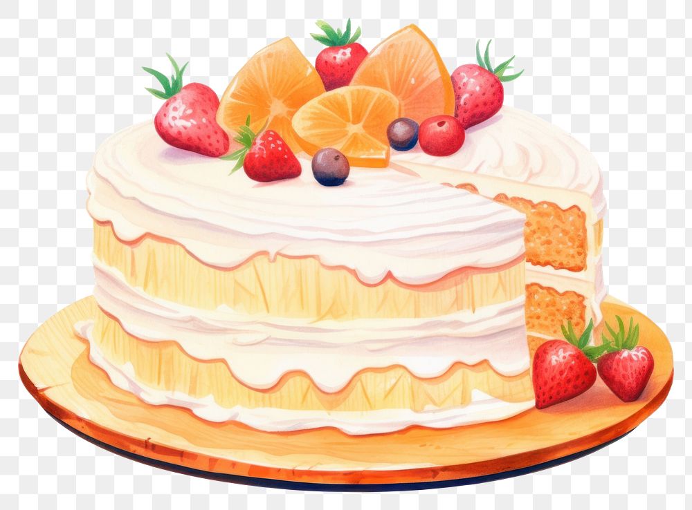 PNG Cake cake strawberry dessert.