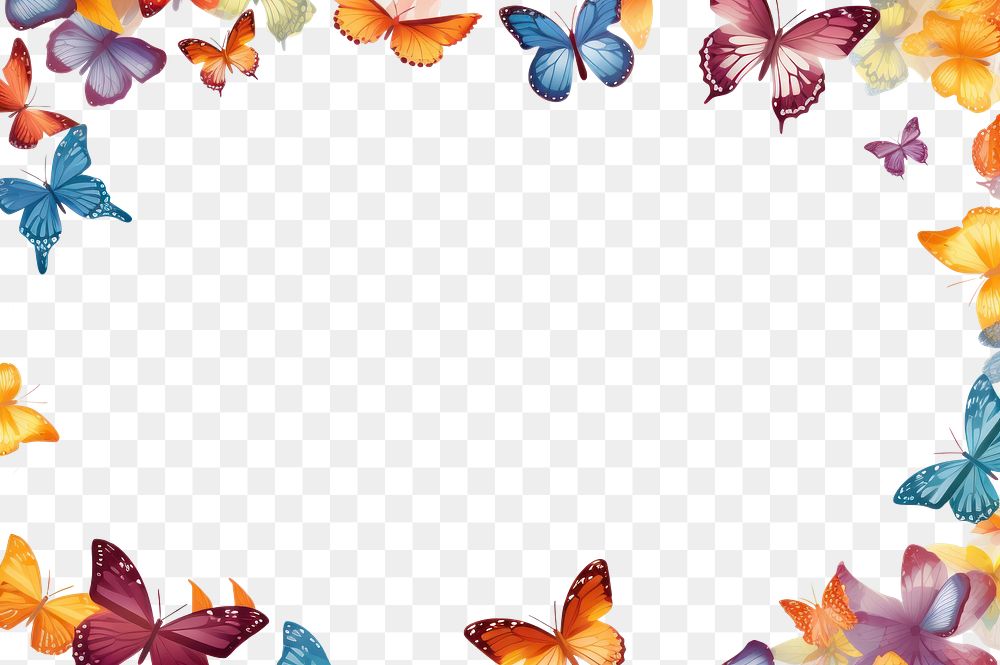PNG  Butterfly frame backgrounds pattern nature. AI generated Image by rawpixel.