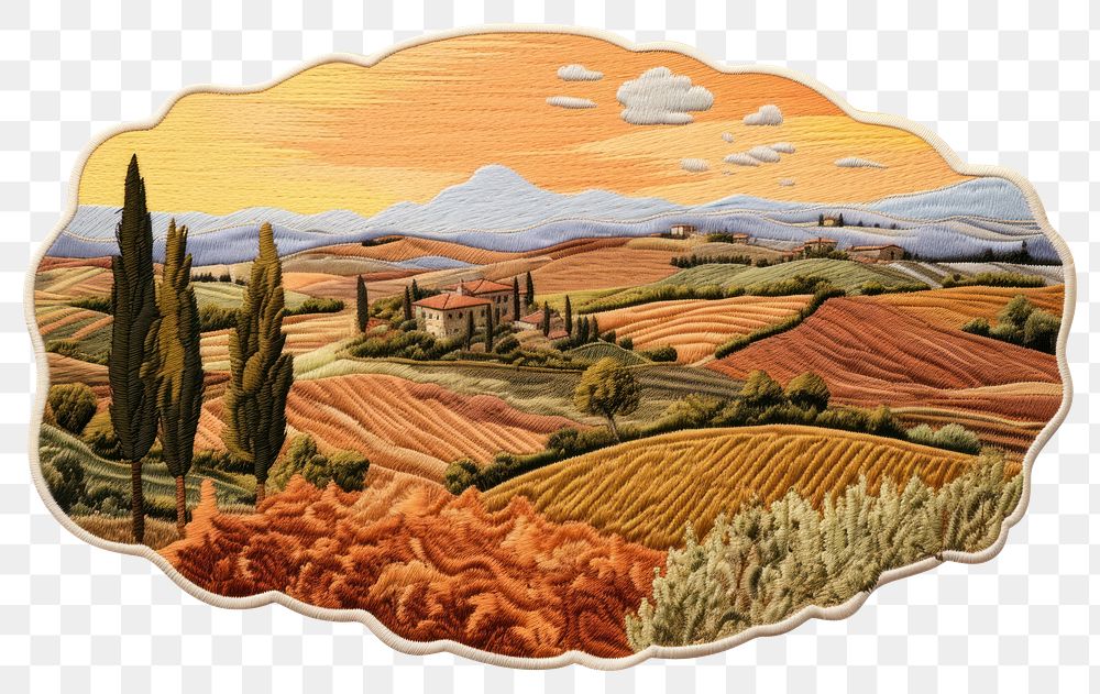 PNG  Tuscany landscape agriculture painting plant