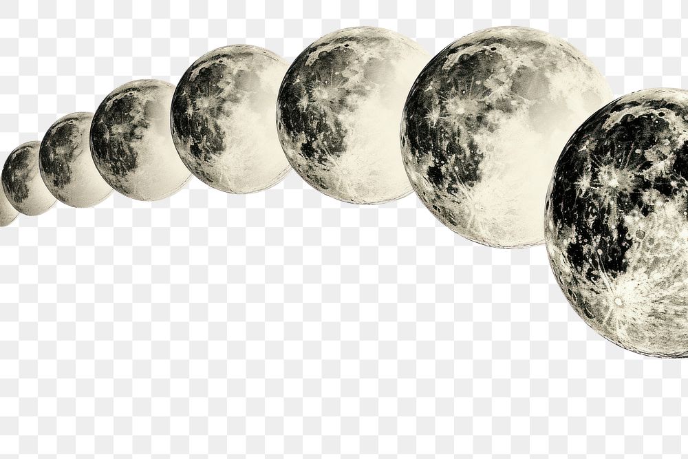 PNG Moon line horizontal border astronomy nature space.