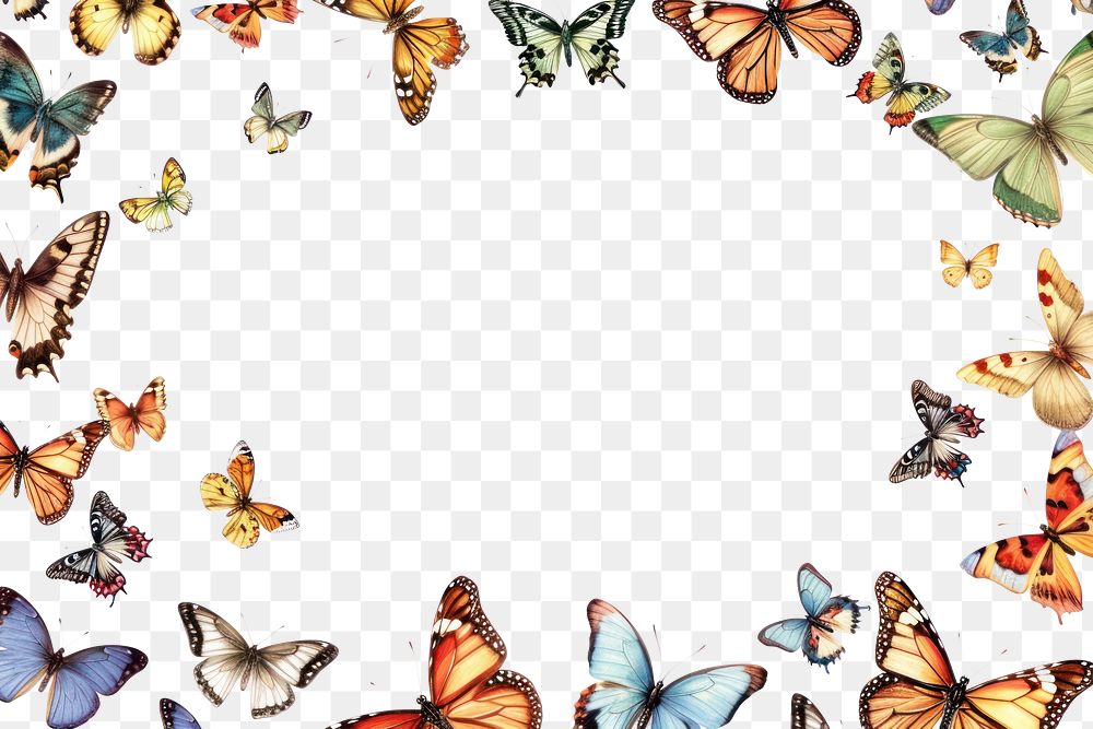PNG Butterfly line horizontal border backgrounds animal insect.