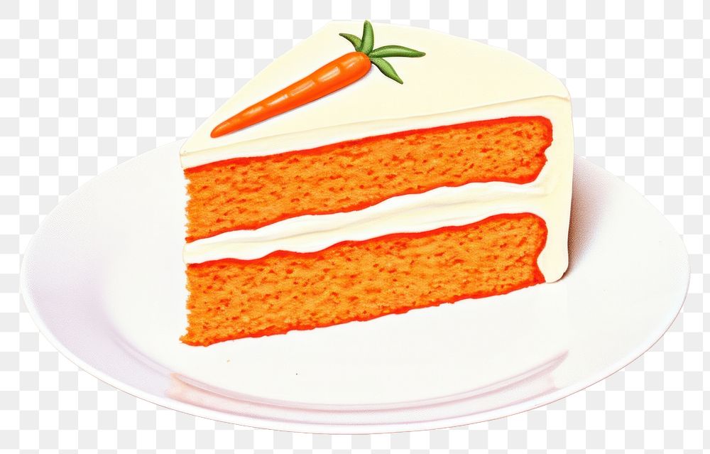 PNG Carrot cake on dish dessert carrot icing.
