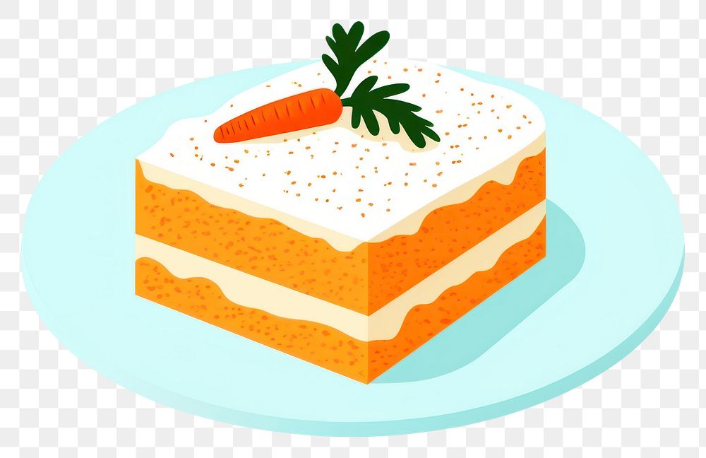 PNG Carrot cake on dish dessert icing plate.