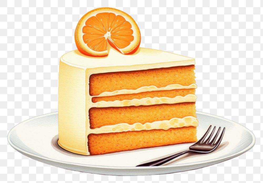 PNG Orange cake grapefruit dessert plate.