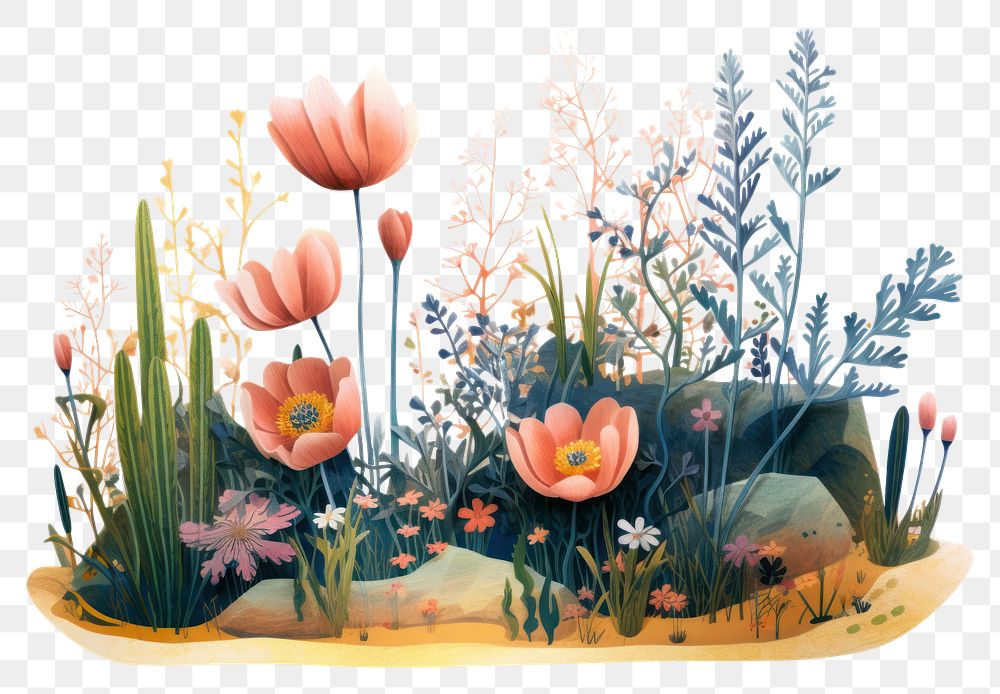 PNG  Meadow outdoors painting pattern.