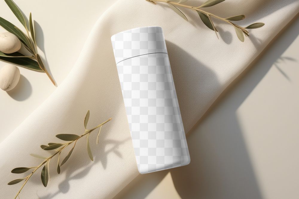 Skincare product packaging png mockup, transparent design