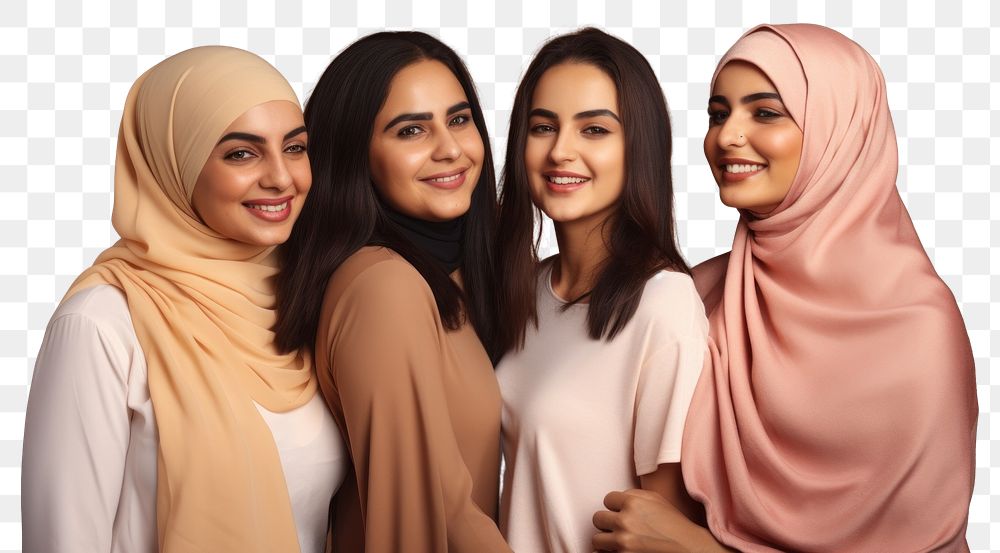 PNG  Group of smiling arab woman adult togetherness celebration. AI generated Image by rawpixel.