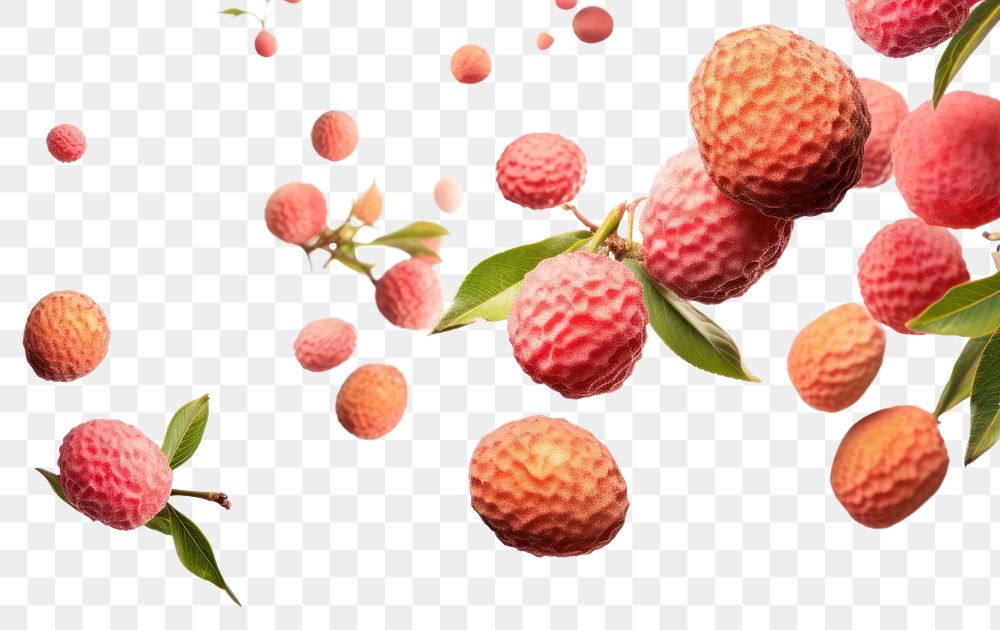 PNG Lychees strawberry raspberry fruit.