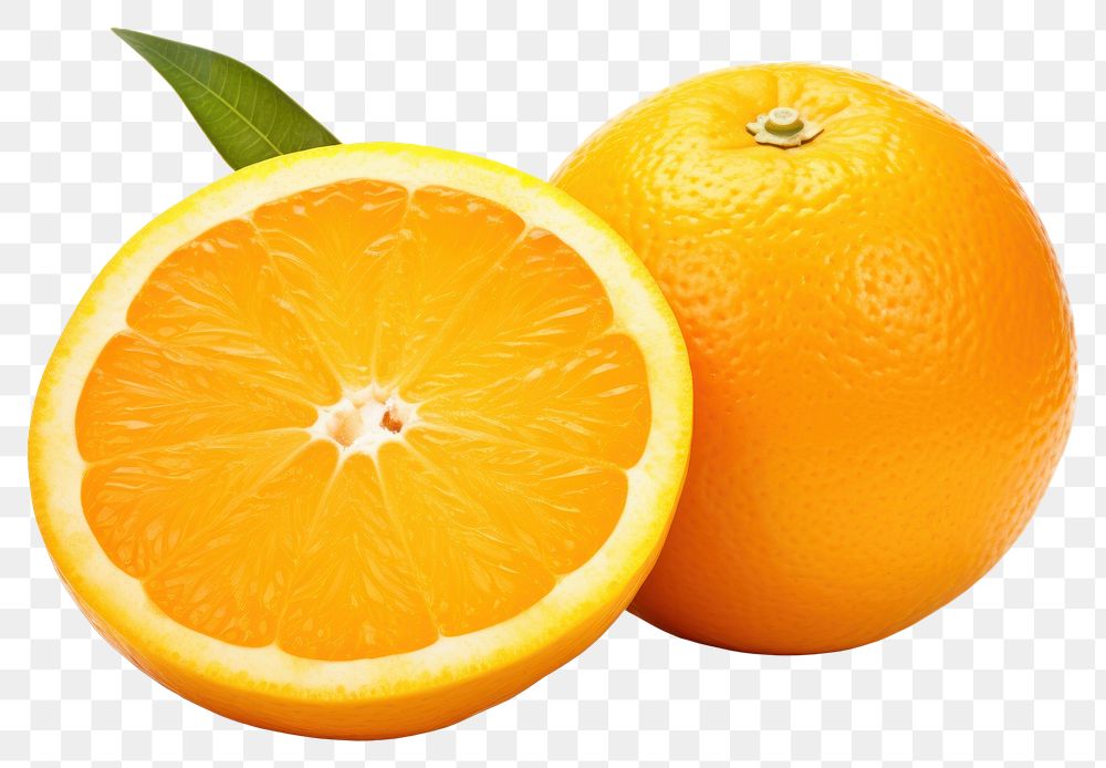 PNG Ripe orange grapefruit lemon plant.