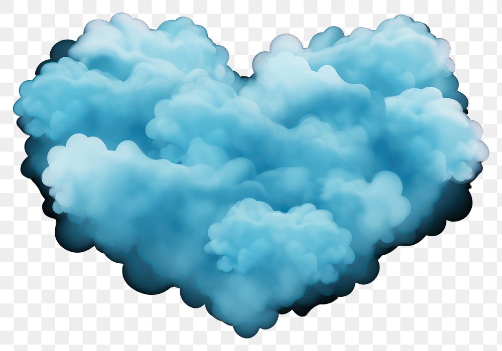 PNG Blue pastel heart cloud nature sky. AI generated Image by rawpixel.