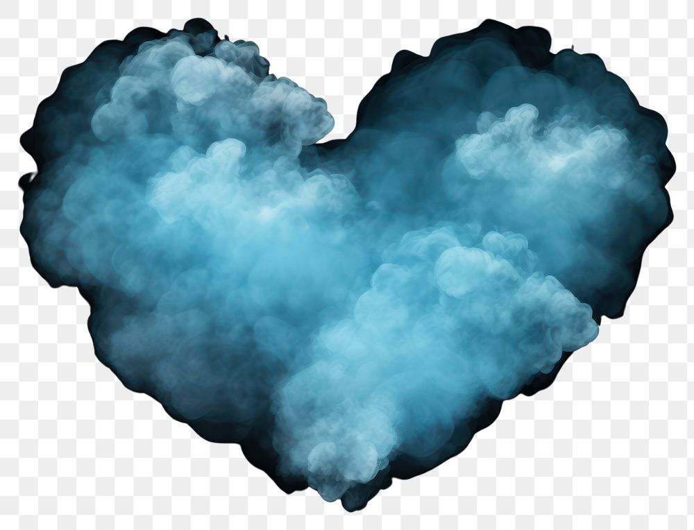 PNG Blue pastel heart nature cloud smoke. AI generated Image by rawpixel.