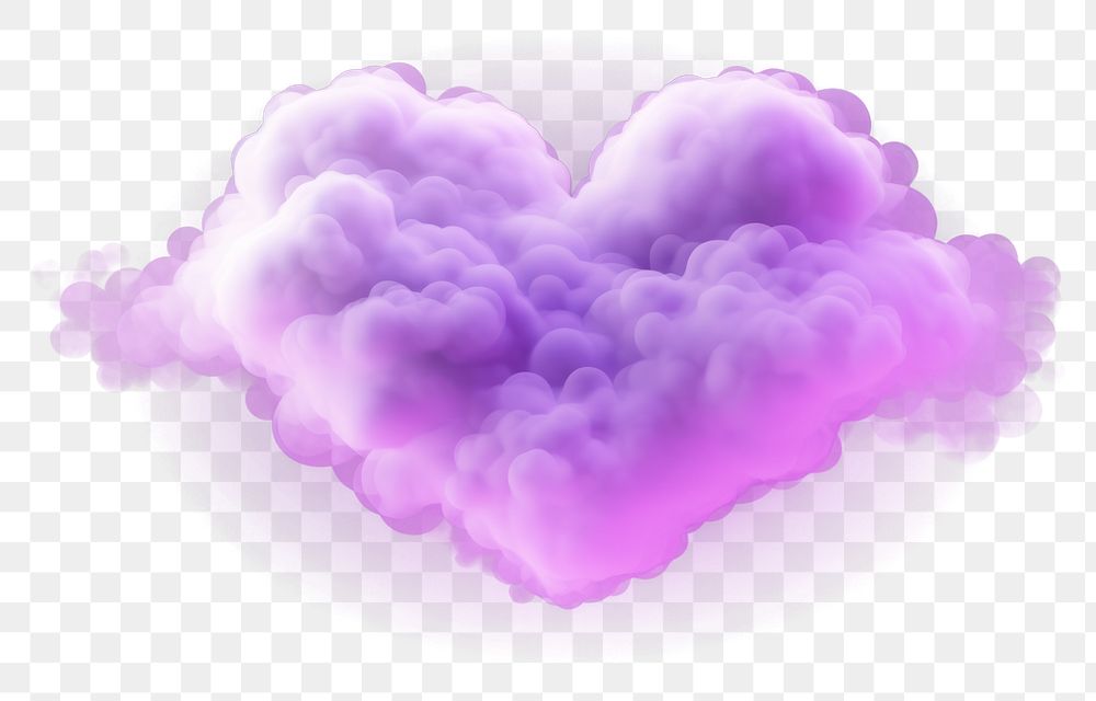 PNG Light purple heart cloud black background chandelier. AI generated Image by rawpixel.