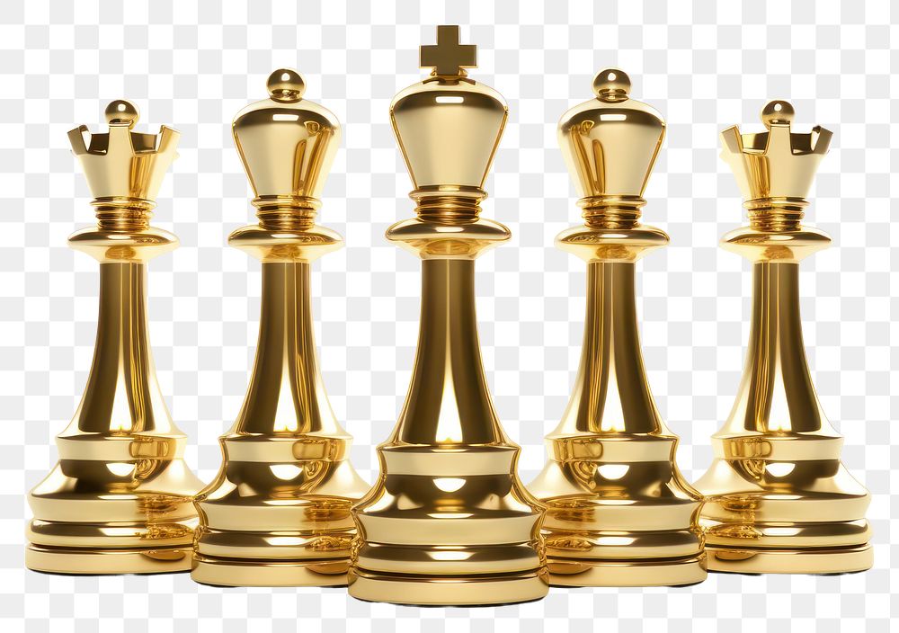 PNG  Chess gold game white background.