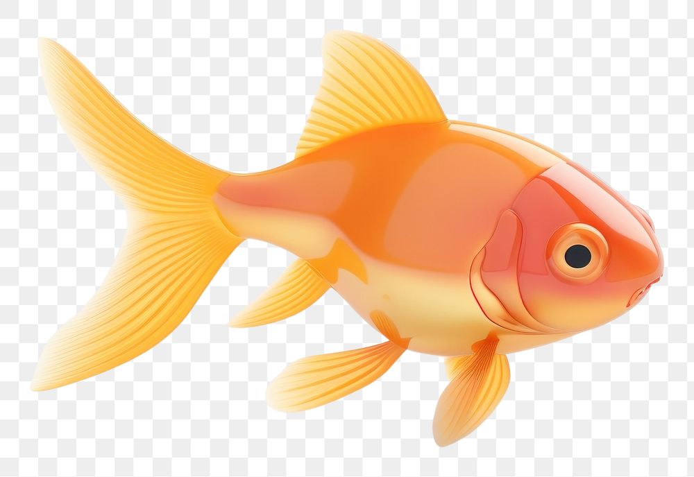 PNG  Gold fish goldfish animal white background.