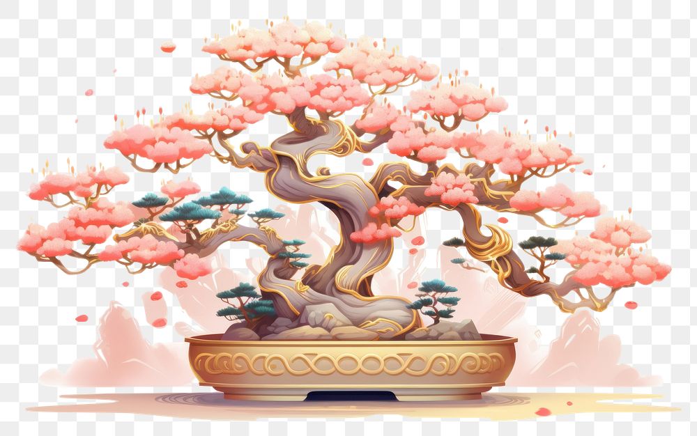PNG  Chinese bonsai plant tree art.