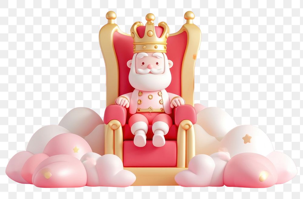 PNG  Cute magic king sitting on throne fantasy background cartoon representation celebration.