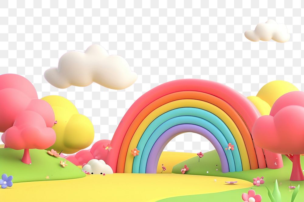 PNG  Cute rainbow fantasy background outdoors art tranquility.