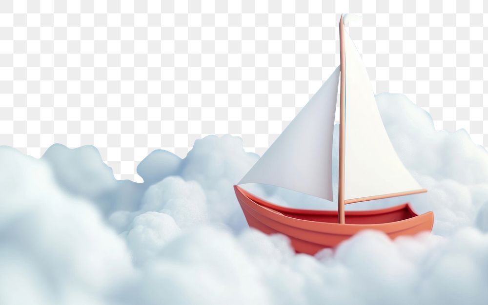 PNG  Cute sail boat in the sky fantasy background watercraft sailboat outdoors.