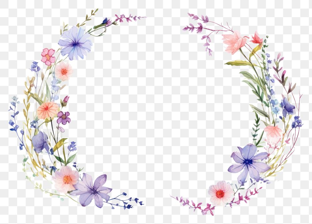 PNG Wreath flower pattern circle.