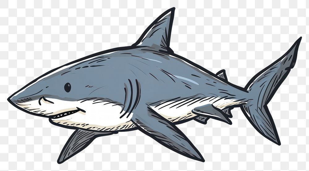 PNG Shark fish wildlife cartoon.