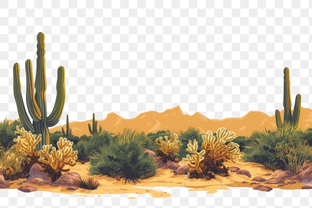 PNG  Cactus desert landscape outdoors.