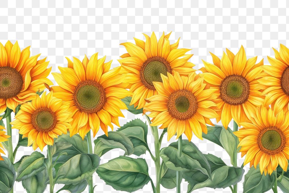 PNG  Sunflowers backgrounds plant white background.