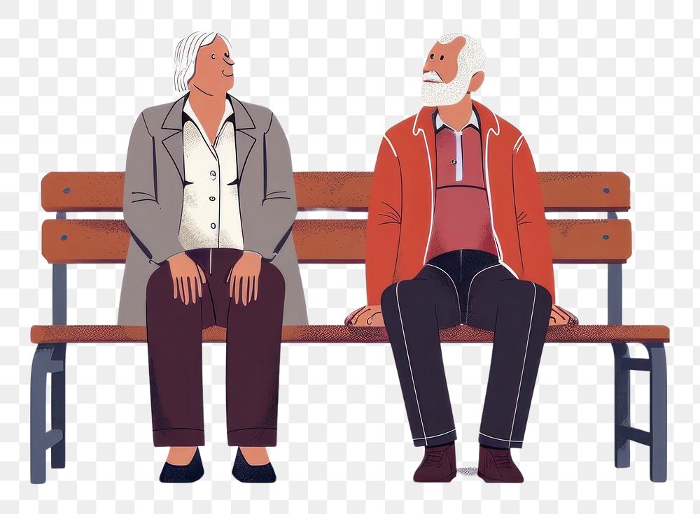 PNG Elder couple sitting on a bench adult togetherness architecture.