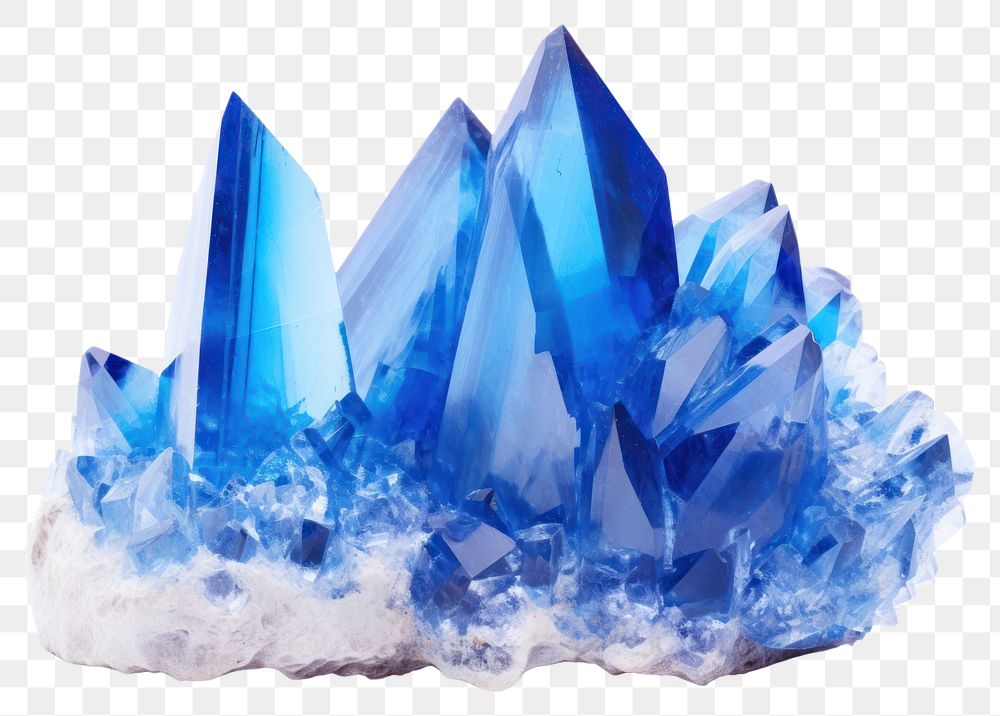 PNG  Blue crystal gemstone mineral jewelry. AI generated Image by rawpixel.