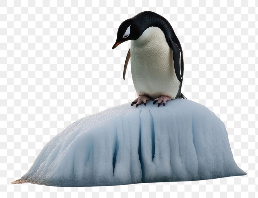 PNG  A penguin standing on melting ice berg outdoors nature animal. AI generated Image by rawpixel.