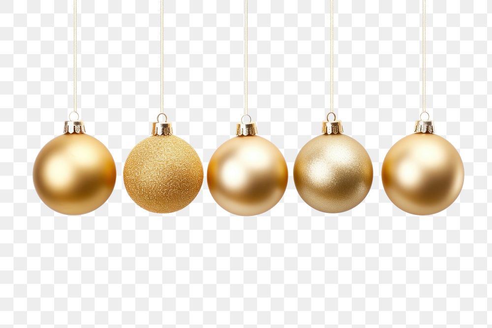 PNG Christmas balls gold decoration lighting. AI generated Image by rawpixel.