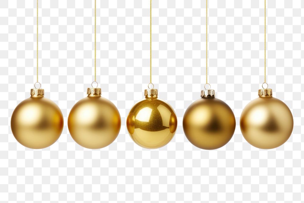 PNG Christmas balls gold decoration hanging. AI generated Image by rawpixel.