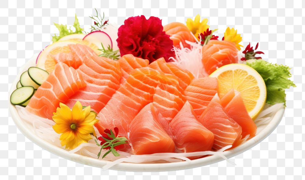 PNG Seafood salmon plate meal.