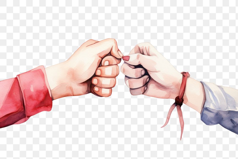 PNG  Female coworkers doing fist bump finger hand togetherness. AI generated Image by rawpixel.