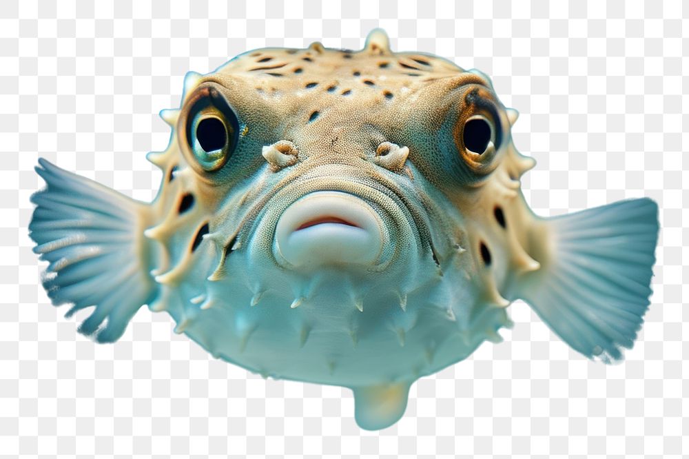 PNG Underwater photo of pufferfish animal marine pomacentridae.